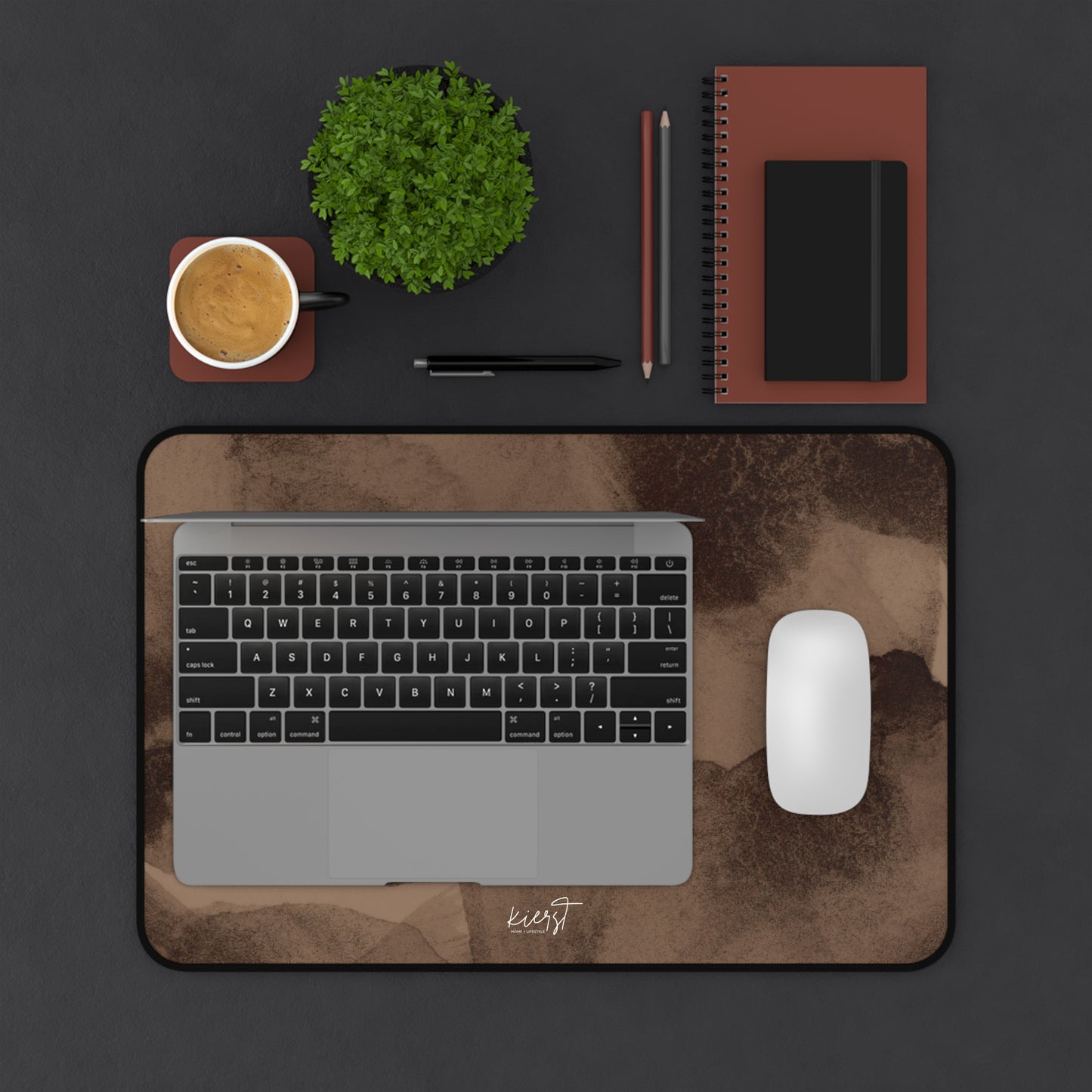 Brown Abstract Desk Mat