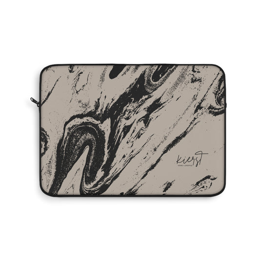 Black Marble on Cool Taupe Laptop Sleeve | Bold Neutrals, Elevated Style