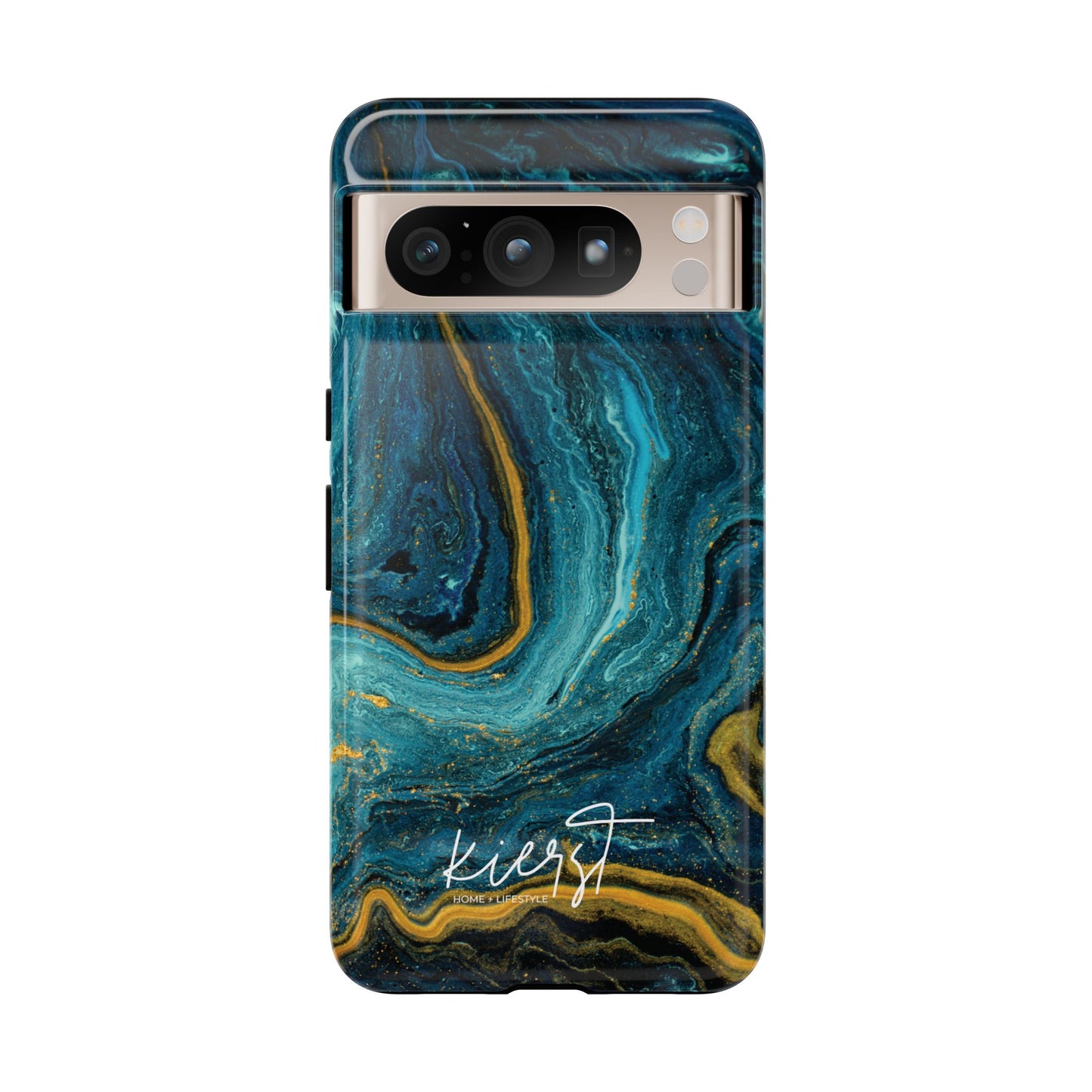 Gold & Teal Marble Google Pixel Case | A Bold Blend of Color & Contrast