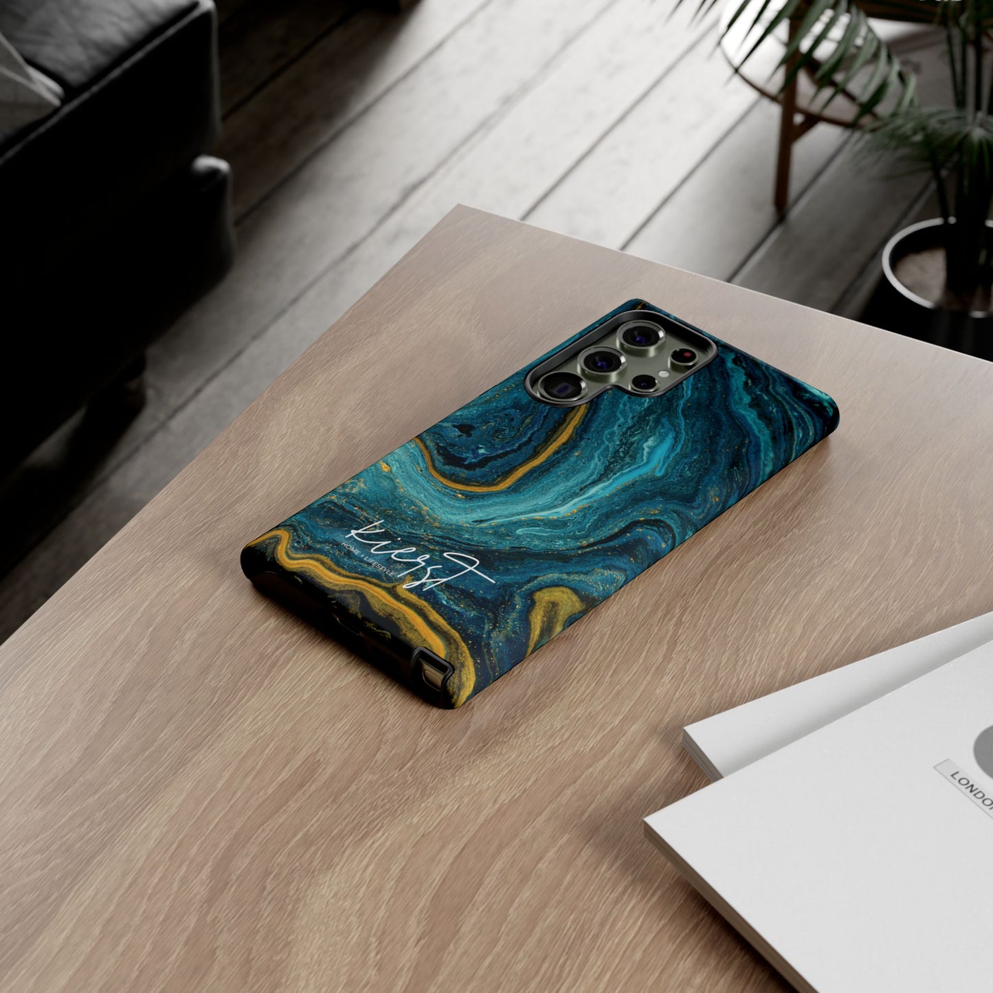Gold & Teal Marble Samsung Galaxy Case | Swirled Depth Meets Everyday Edge