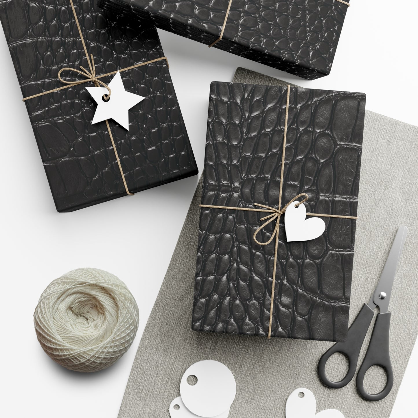 Black Alligator Print Gift Wrapping Paper