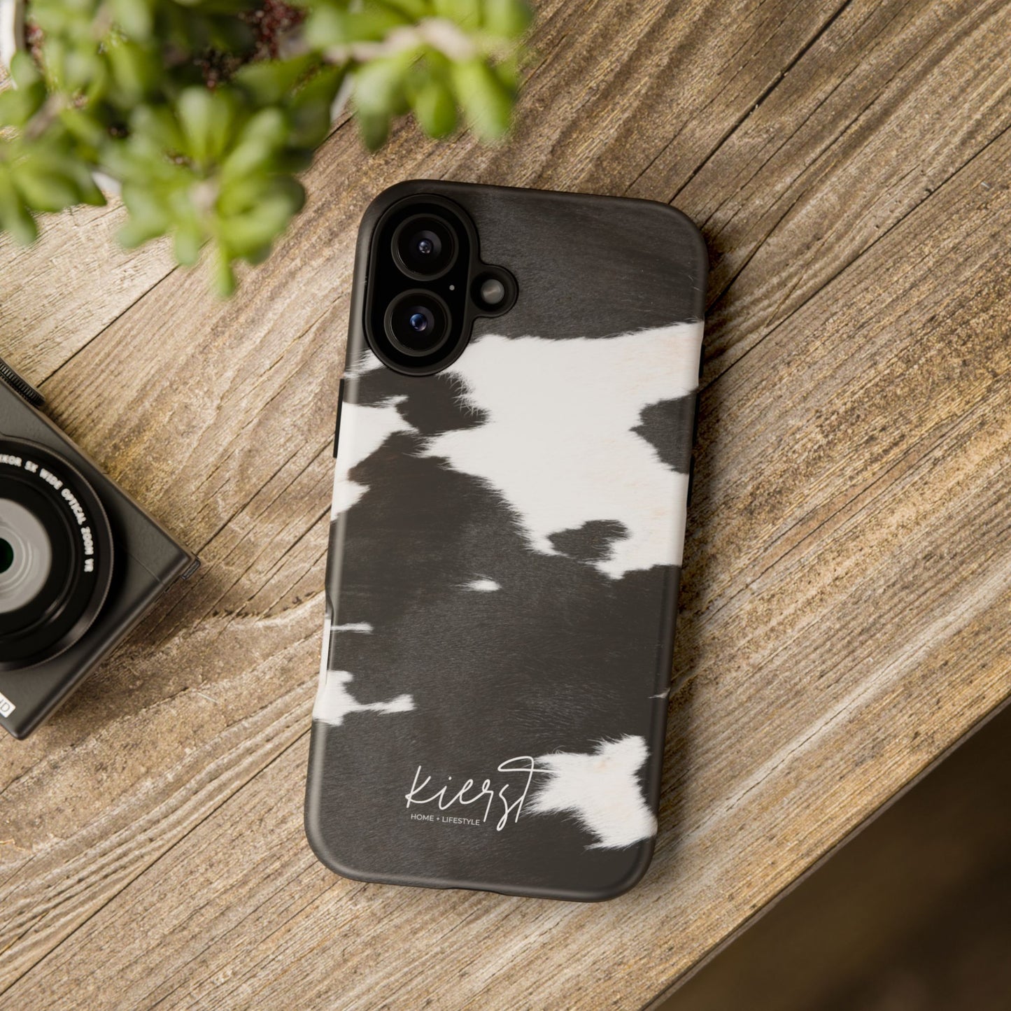 Black and White Cow Hide Print iPhone Case