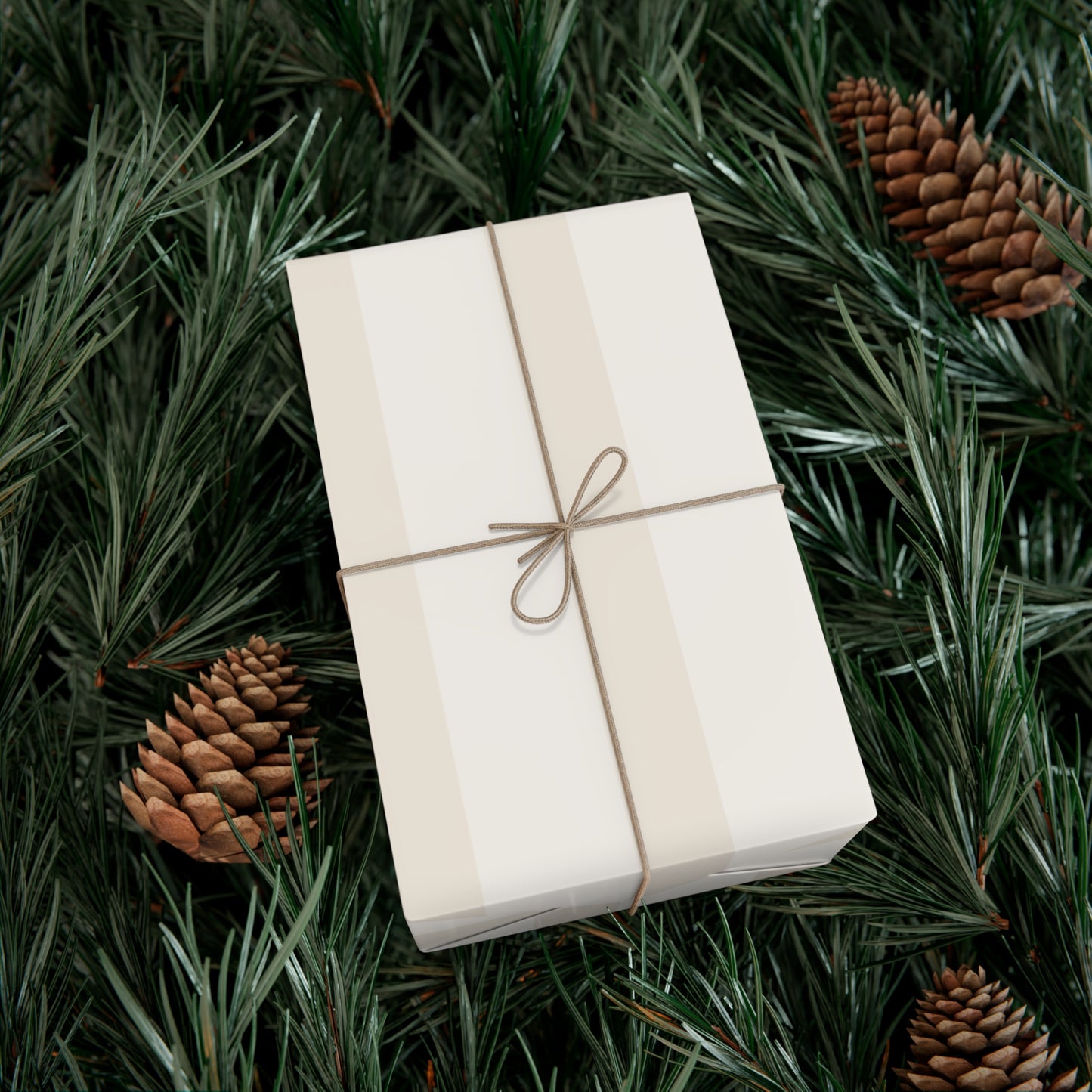 Cream Striped Gift Wrapping Paper