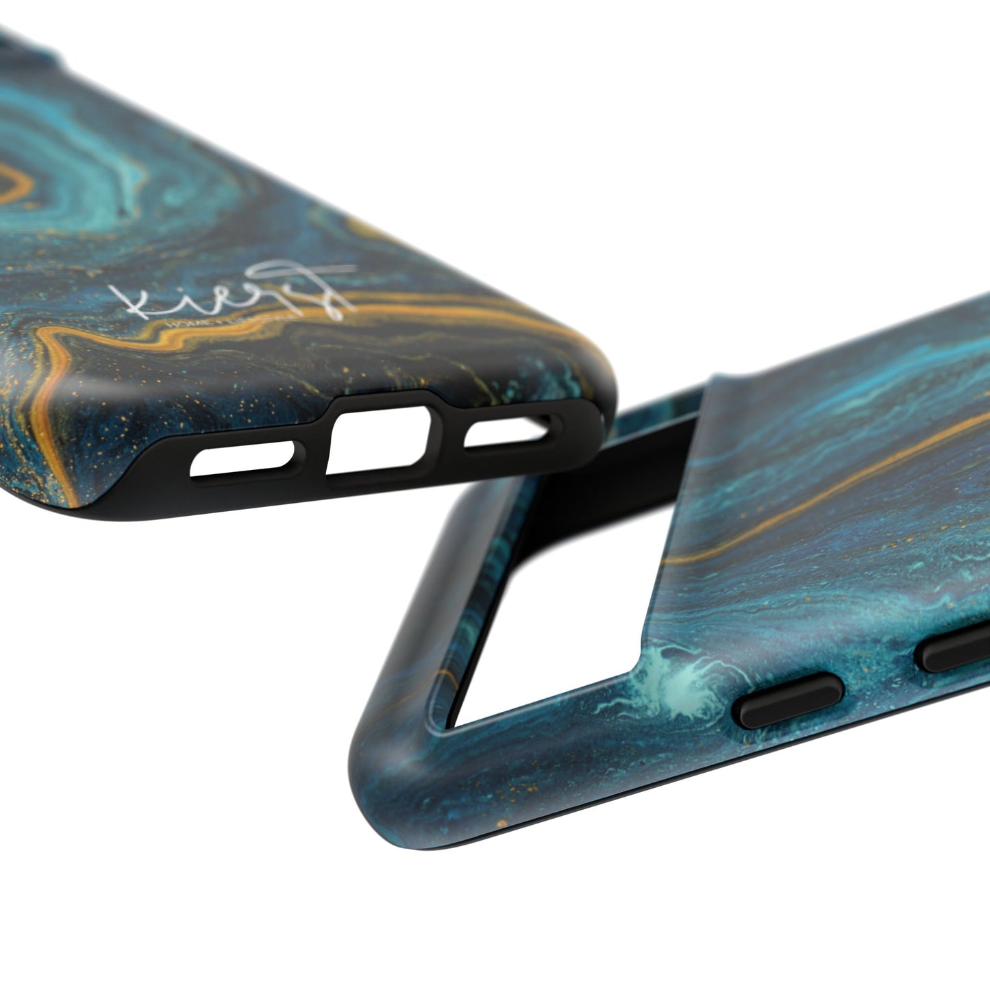 Gold & Teal Marble Google Pixel Case | A Bold Blend of Color & Contrast