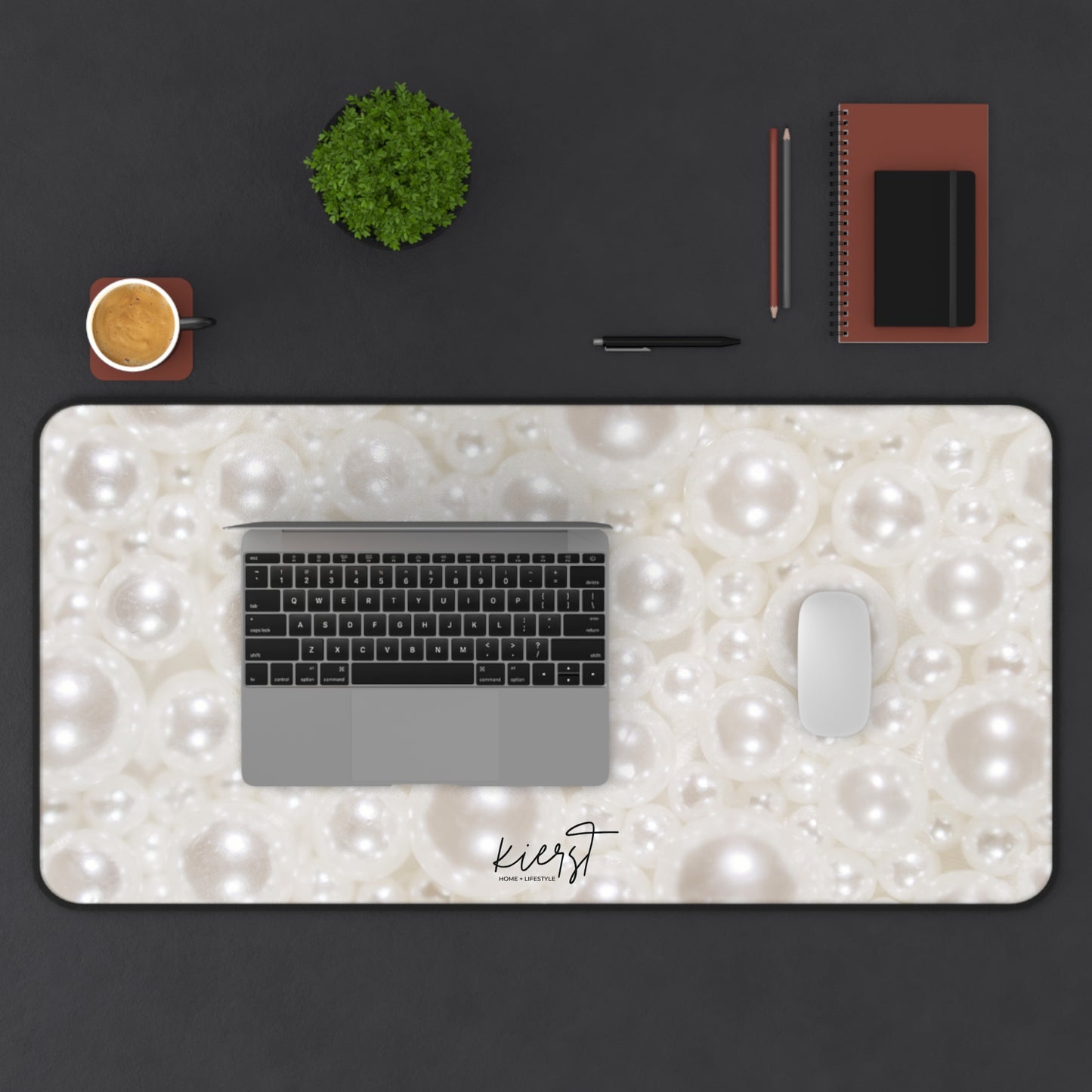 Various Pearls Desk Mat | Luxe-Inspired Workspace Accent