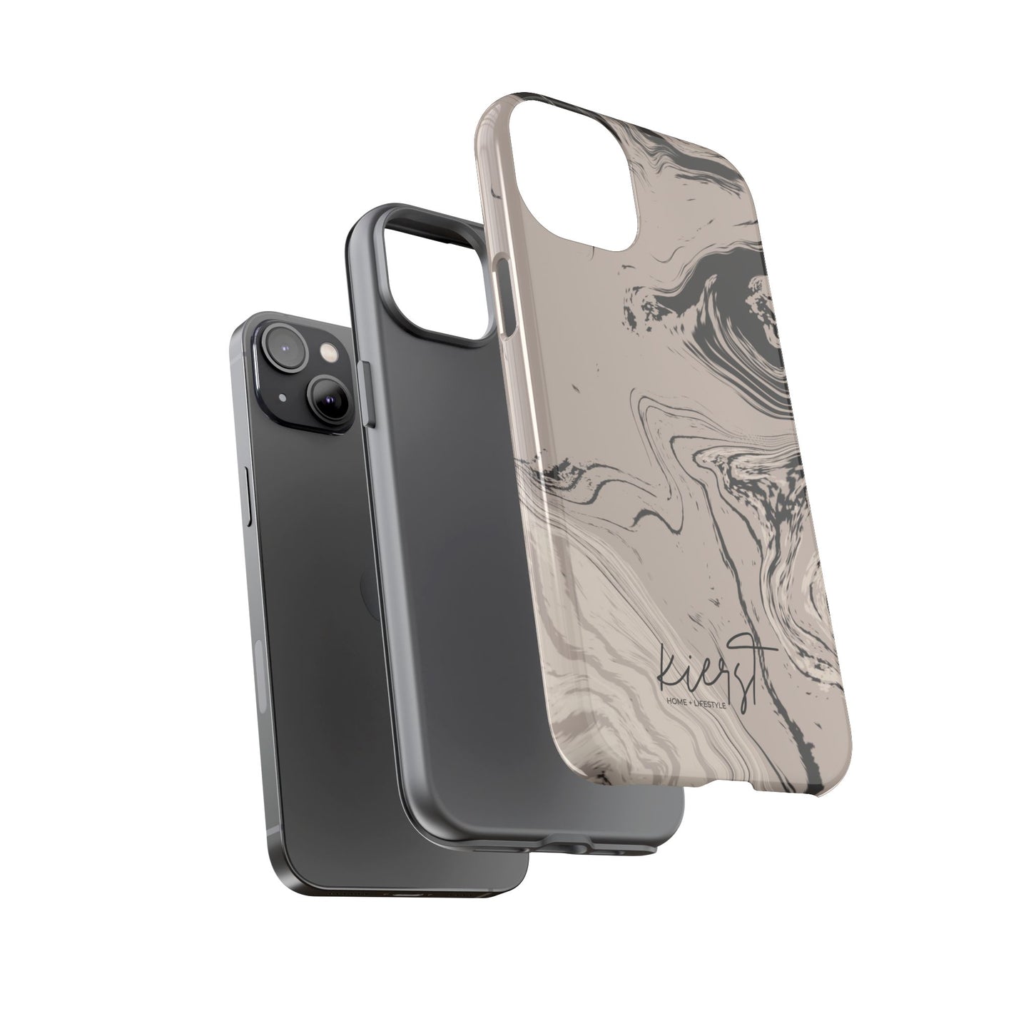 Cream, Grey, and Taupe Marble iPhone Case | A Bold Neutral Grounded in Softness