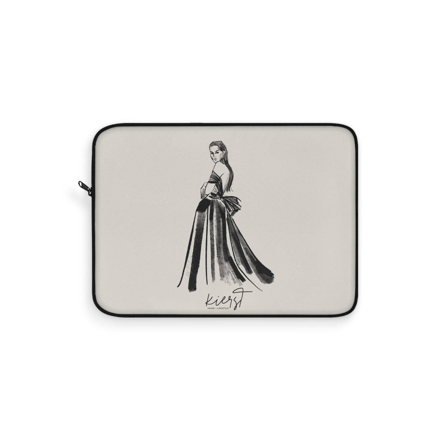 Elegant Evening Gown Sketch Laptop Sleeve | Fashion Illustration for Work & Travel