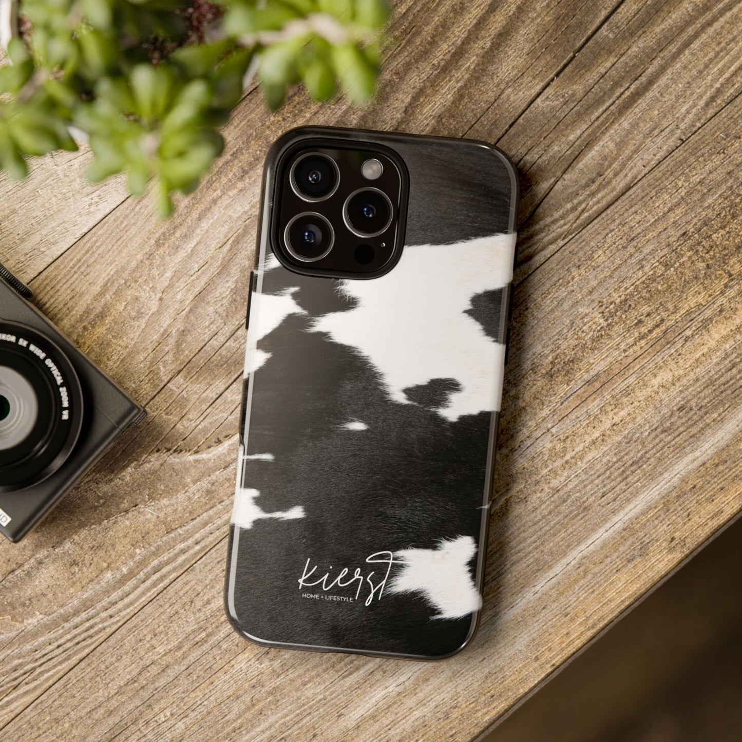 Black and White Cow Hide Print iPhone Case