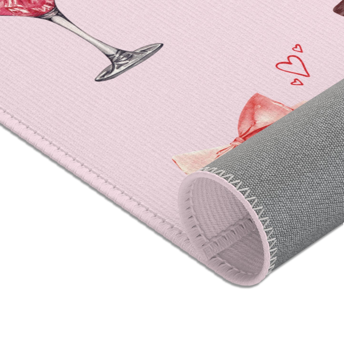 Edge of Romance Area Rug – Portrait Pink Collage Design