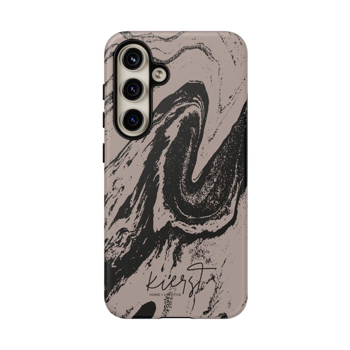 Taupe and Black Marble Samsung Galaxy Phone Case | Sleek, Durable Protection - Edgy, Modern Design