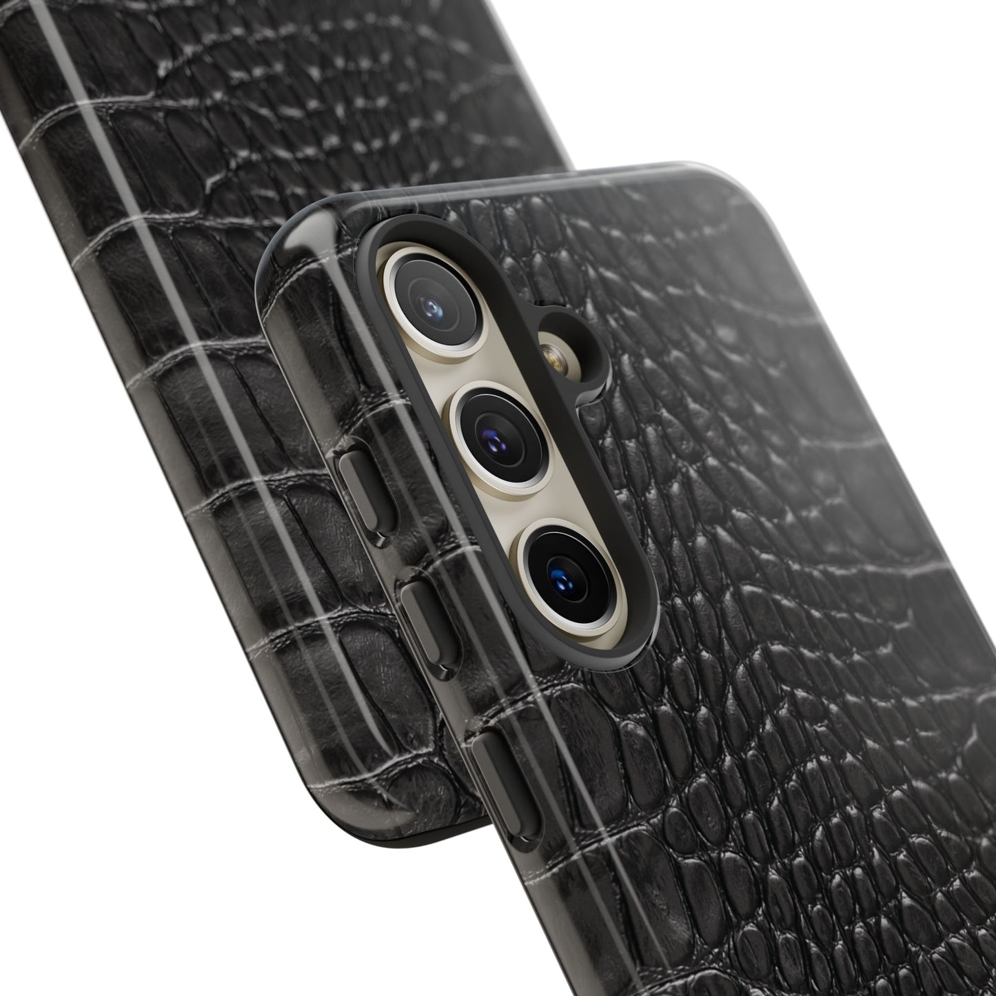 Black Alligator Print Samsung Galaxy Case | Refined Impact, Bold Simplicity