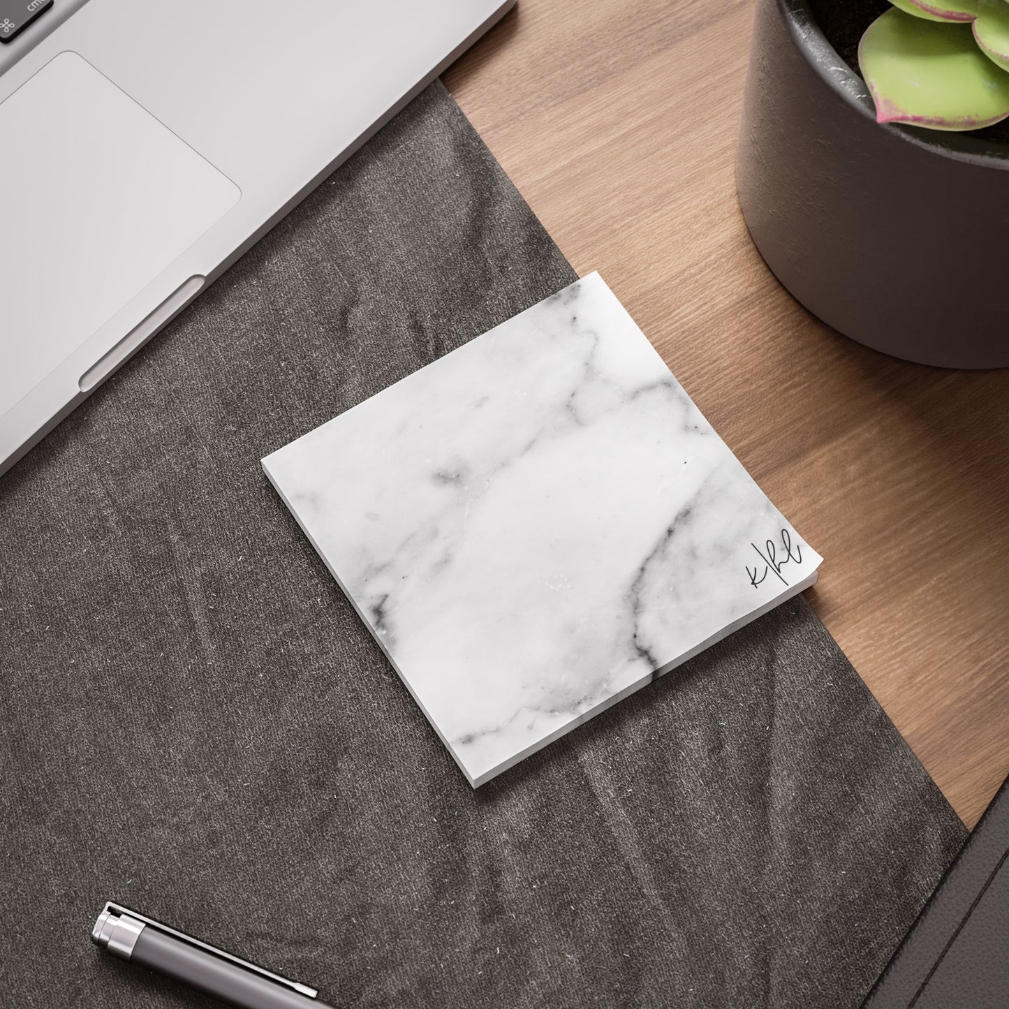 Lived-In Grey and White Marble Post-it® Note Pad