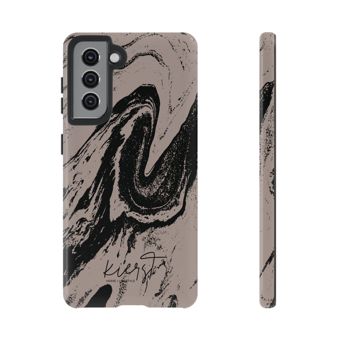 Taupe and Black Marble Samsung Galaxy Phone Case | Sleek, Durable Protection - Edgy, Modern Design