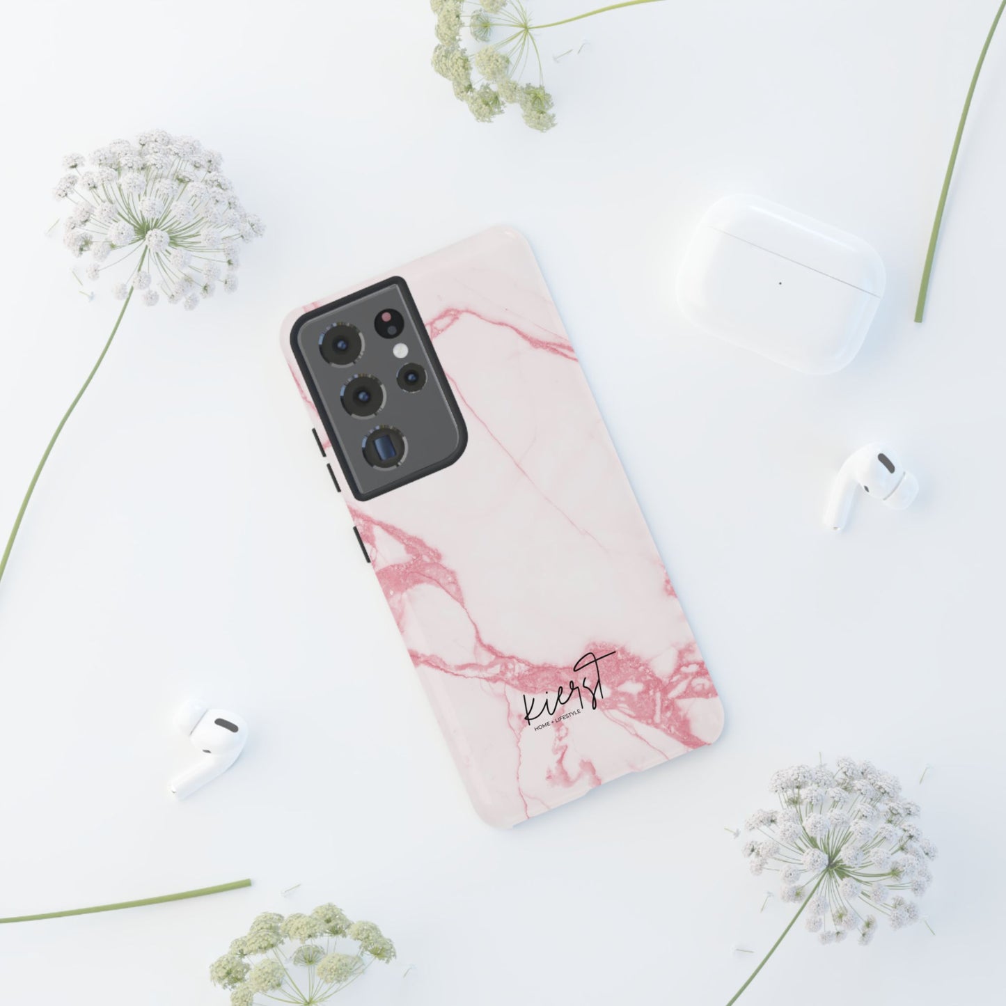 Pink & White Marble Samsung Galaxy Phone Case | Feminine, Polished, and Quietly Bold