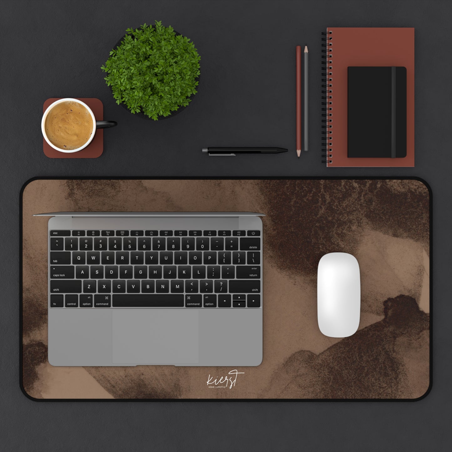 Brown Abstract Desk Mat
