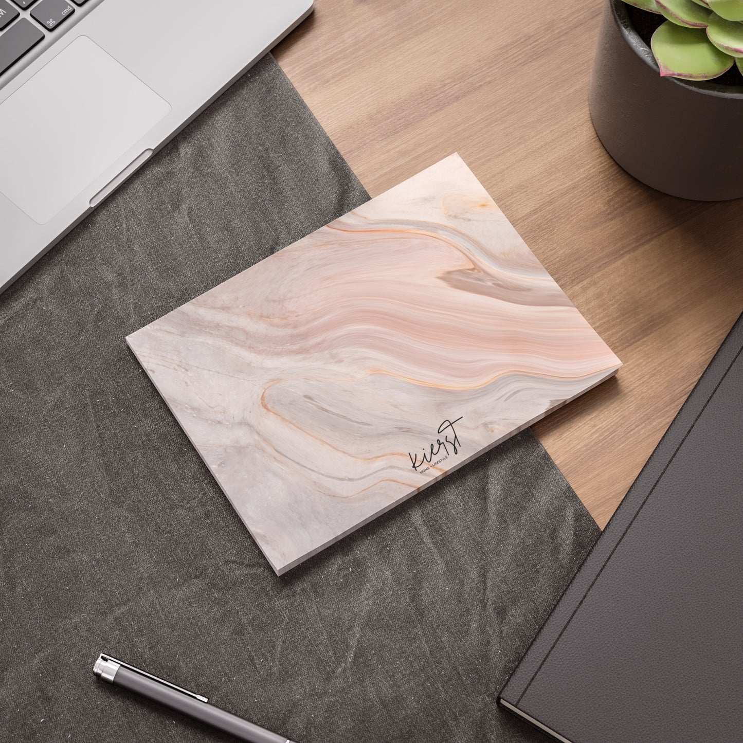 Blush Swirl Marble Post-it® Note Pad | Soft Pink Marble-Inspired Sticky Notes for Chic Desks