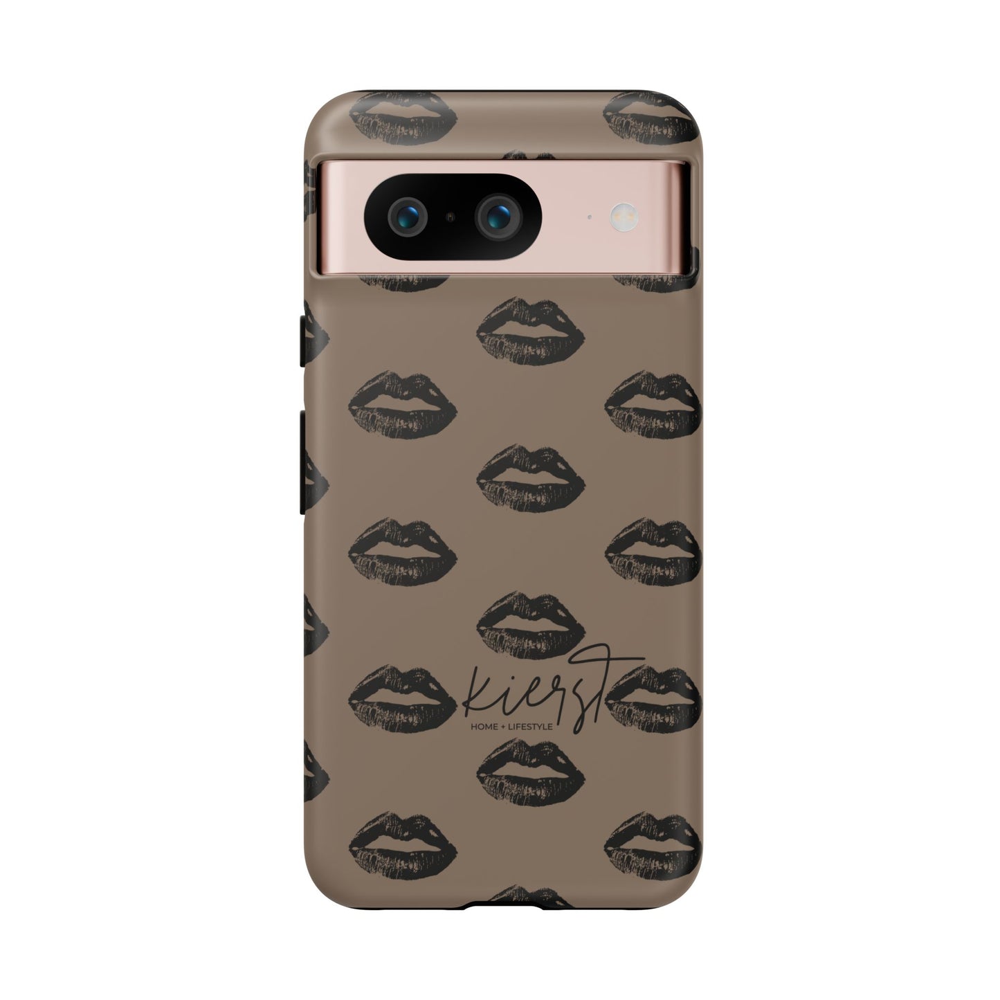 Black Lips on Mocha Google Pixel Phone Case | Soft Edge, Bold Energy