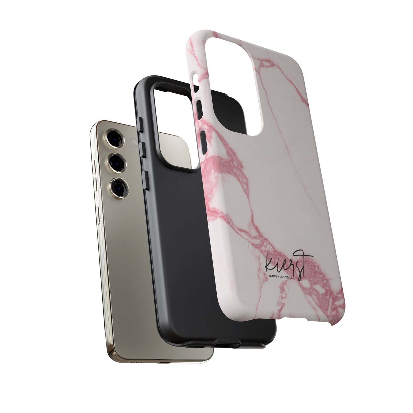 Pink & White Marble Samsung Galaxy Phone Case | Feminine, Polished, and Quietly Bold