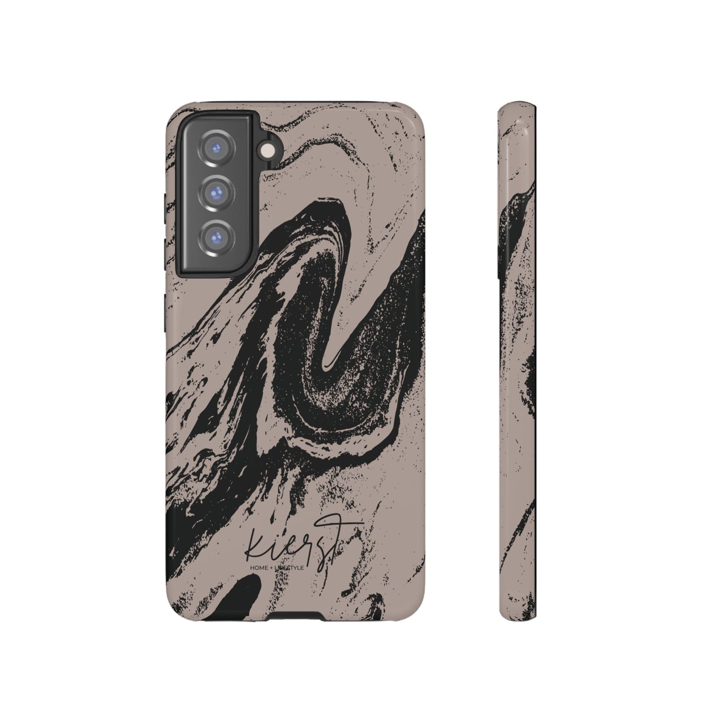 Taupe and Black Marble Samsung Galaxy Phone Case | Sleek, Durable Protection - Edgy, Modern Design