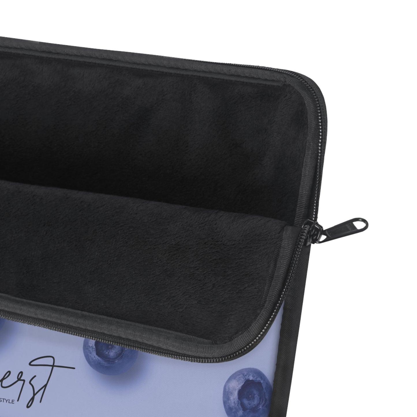 Blueberries Laptop Sleeve | Protective Case with Blue Fruit Pattern on Periwinkle
