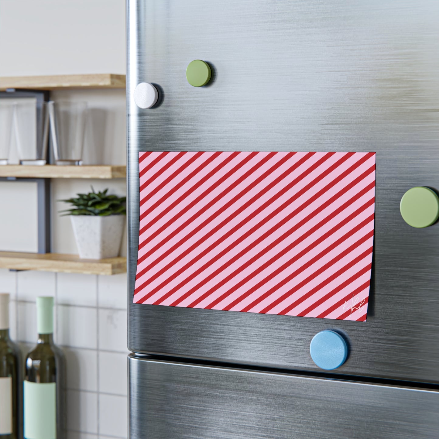 Holiday 25 Pink and Red Diagonal Striped Post-it® Note Pad
