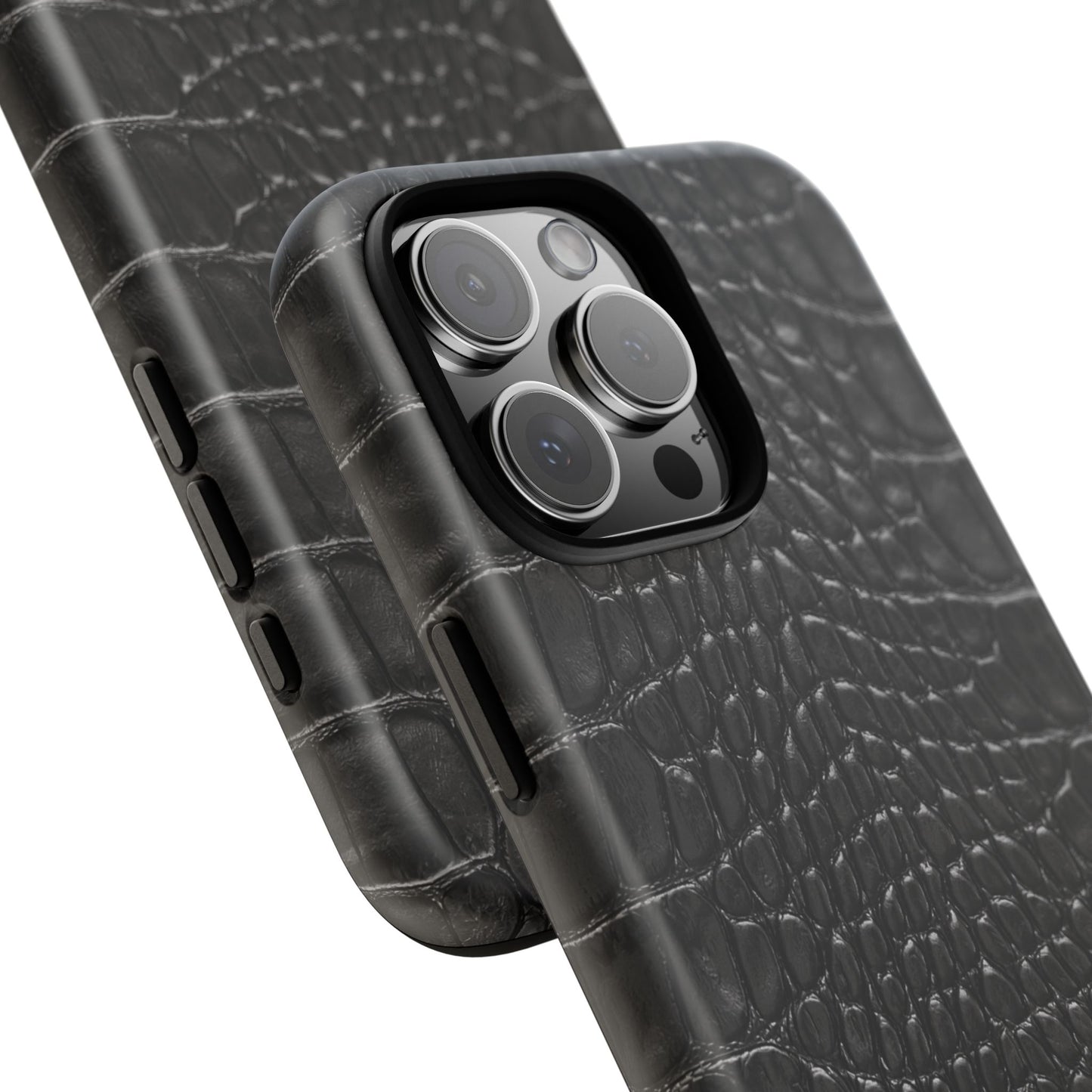 Black Alligator Print iPhone Case | Minimalist Edge Meets Everyday Function