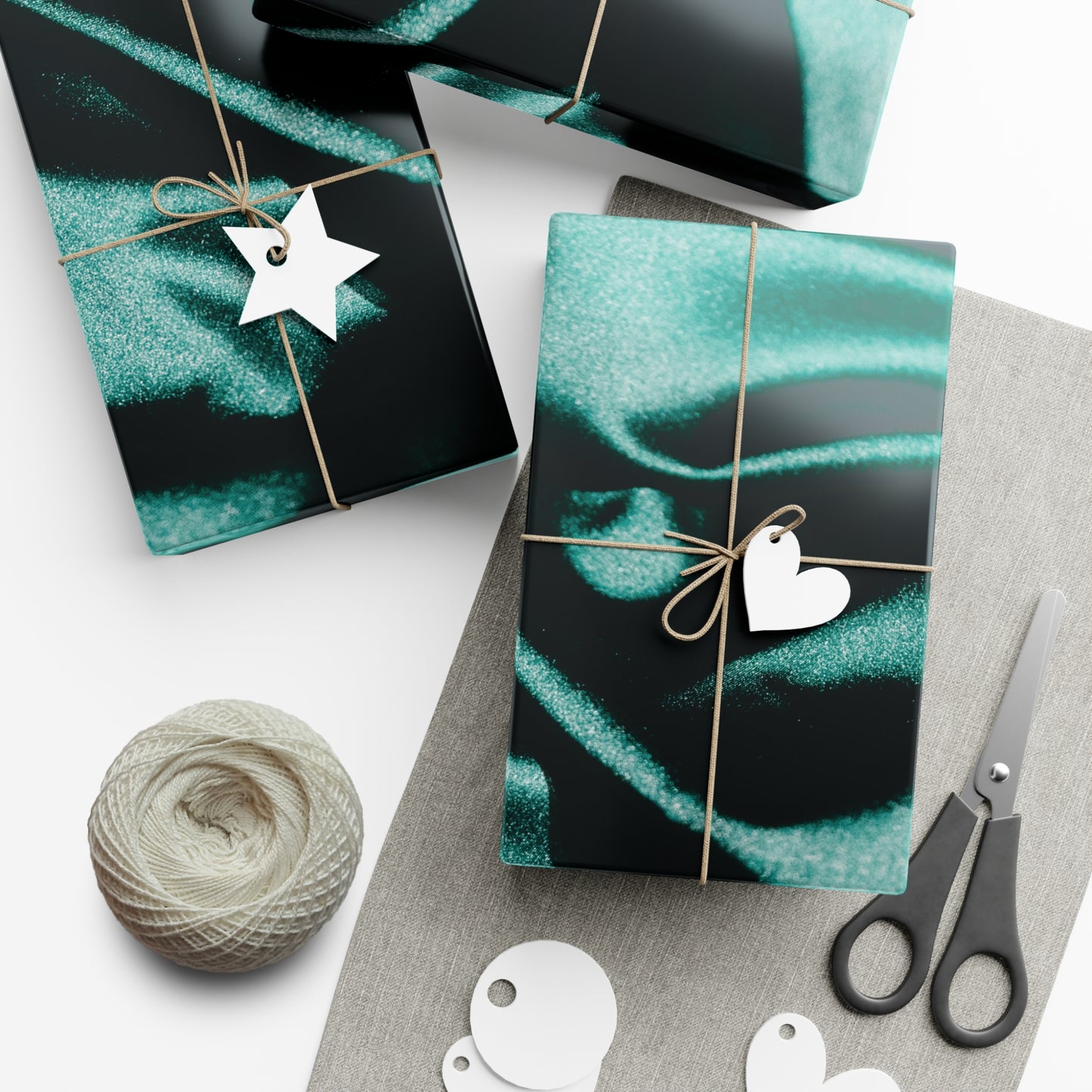 Emerald Satin Print Gift Wrapping Paper
