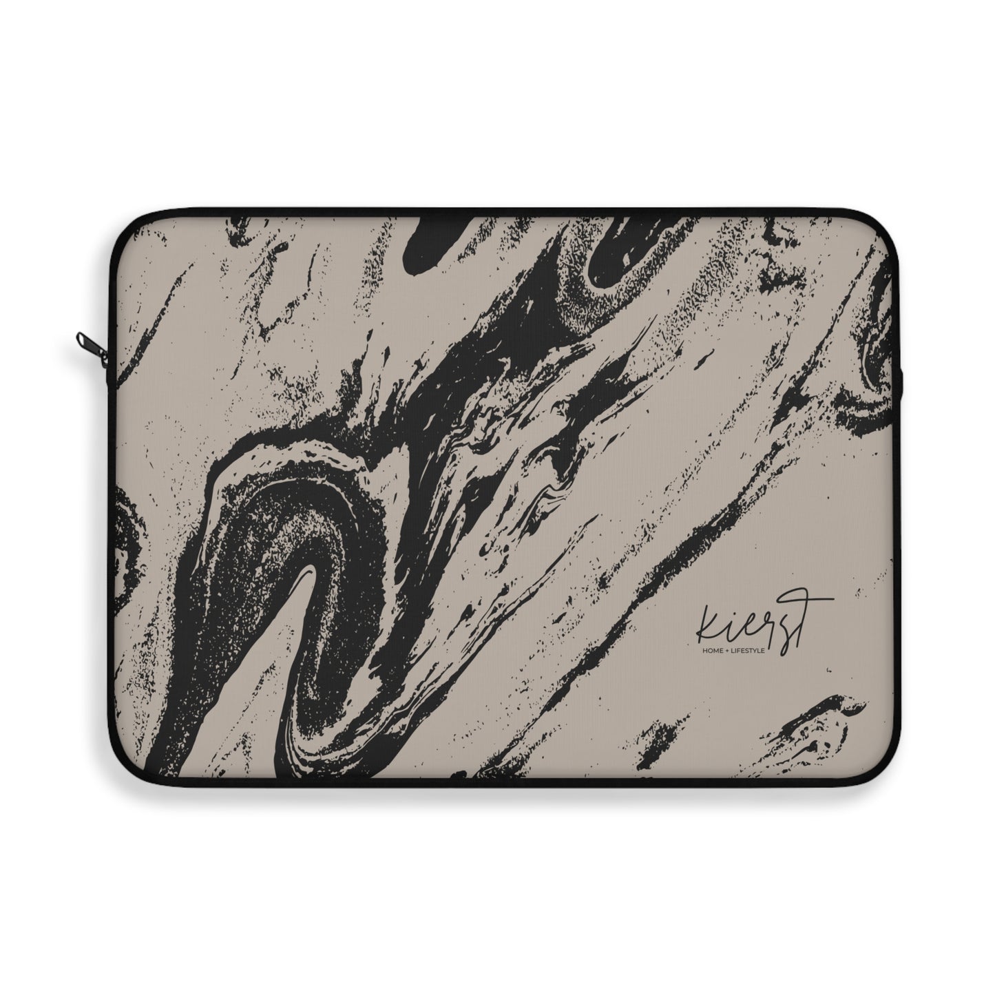 Black Marble on Cool Taupe Laptop Sleeve | Bold Neutrals, Elevated Style