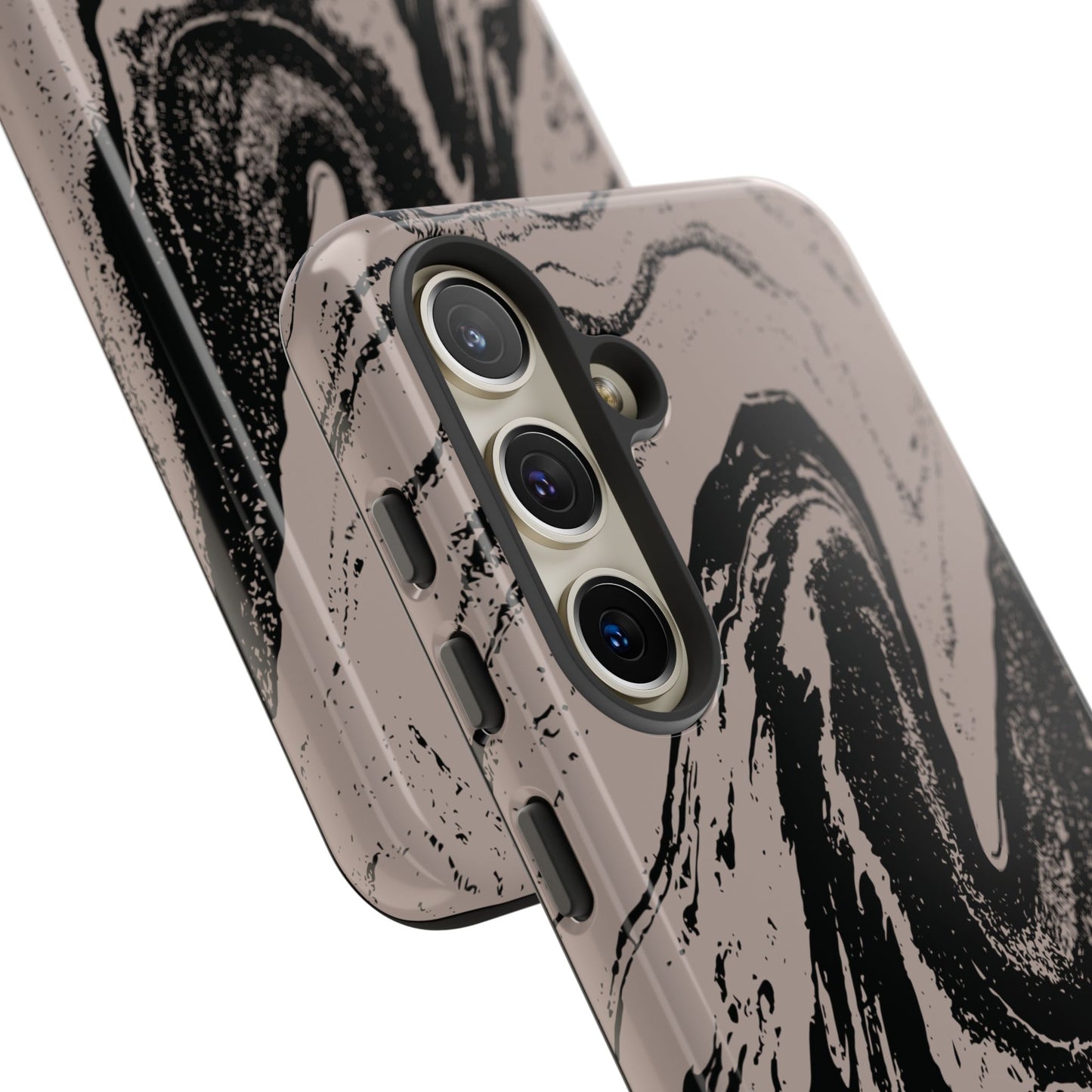 Taupe and Black Marble Samsung Galaxy Phone Case | Sleek, Durable Protection - Edgy, Modern Design