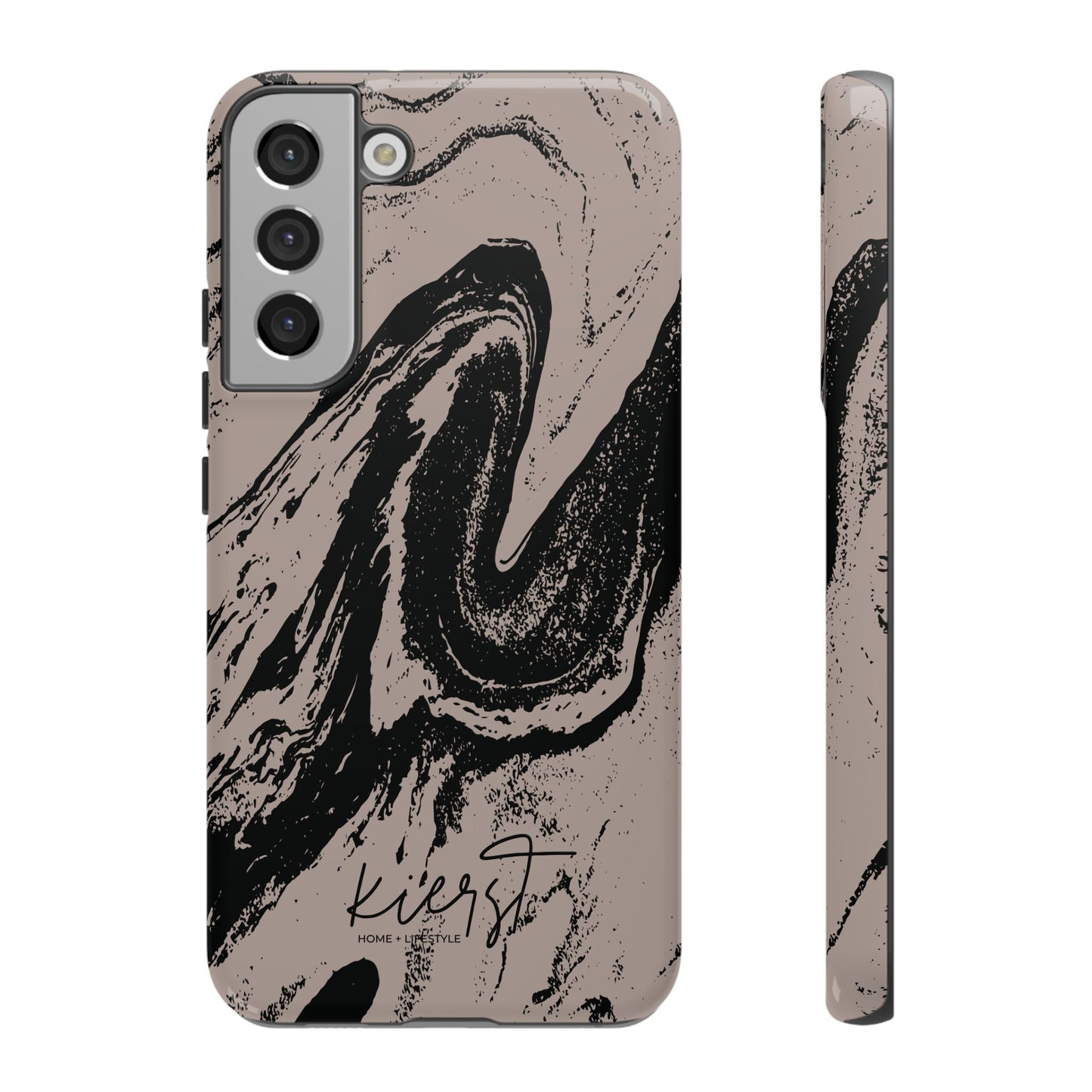 Taupe and Black Marble Samsung Galaxy Phone Case | Sleek, Durable Protection - Edgy, Modern Design