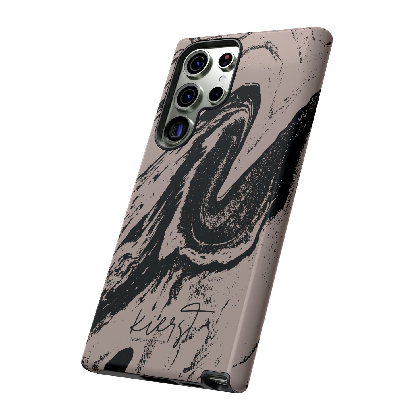 Taupe and Black Marble Samsung Galaxy Phone Case | Sleek, Durable Protection - Edgy, Modern Design