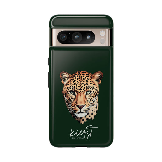 Leopard Head on Signature Midnight Pine Google Pixel Phone Case