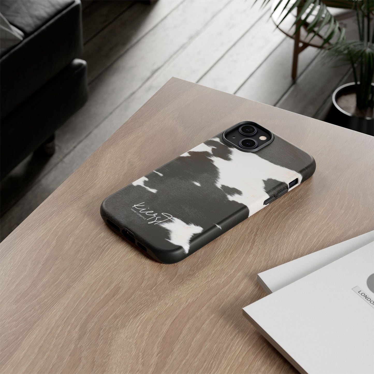 Black and White Cow Hide Print iPhone Case