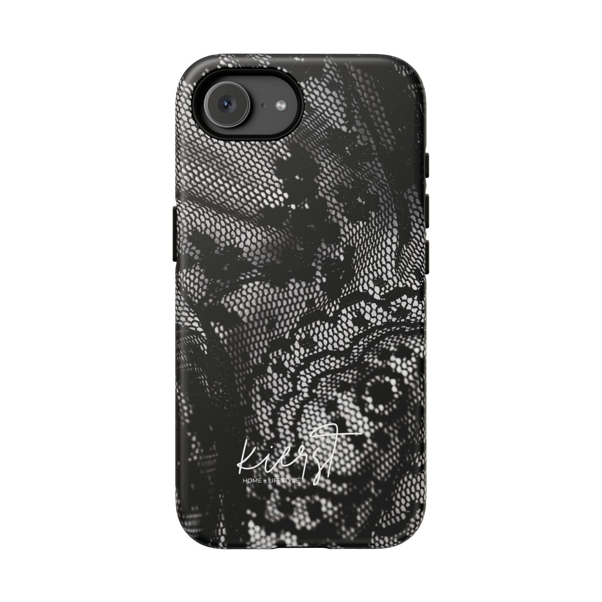 Black + White Lace Print iPhone Case