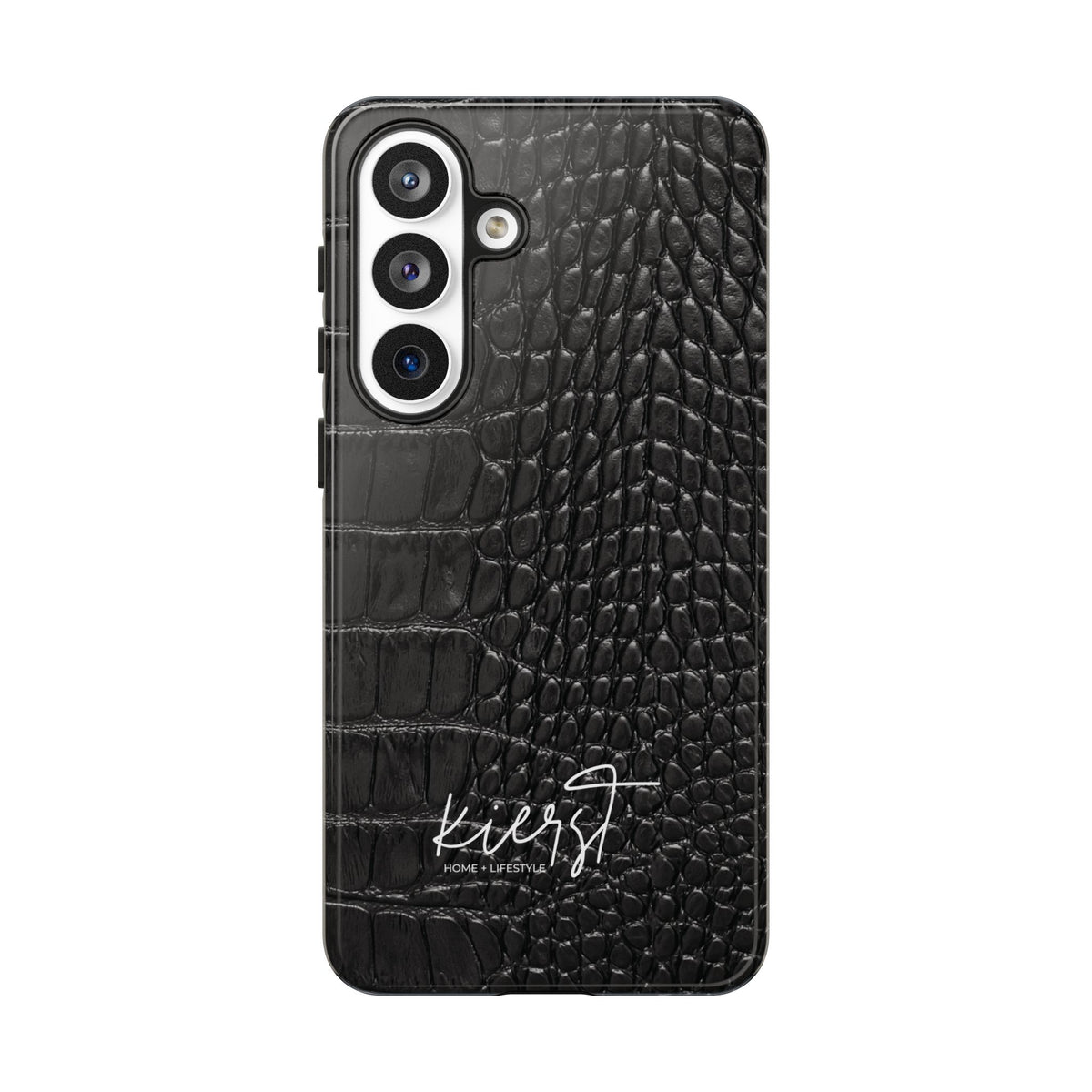 Black Crocodile Print Samsung Galaxy Phone Case