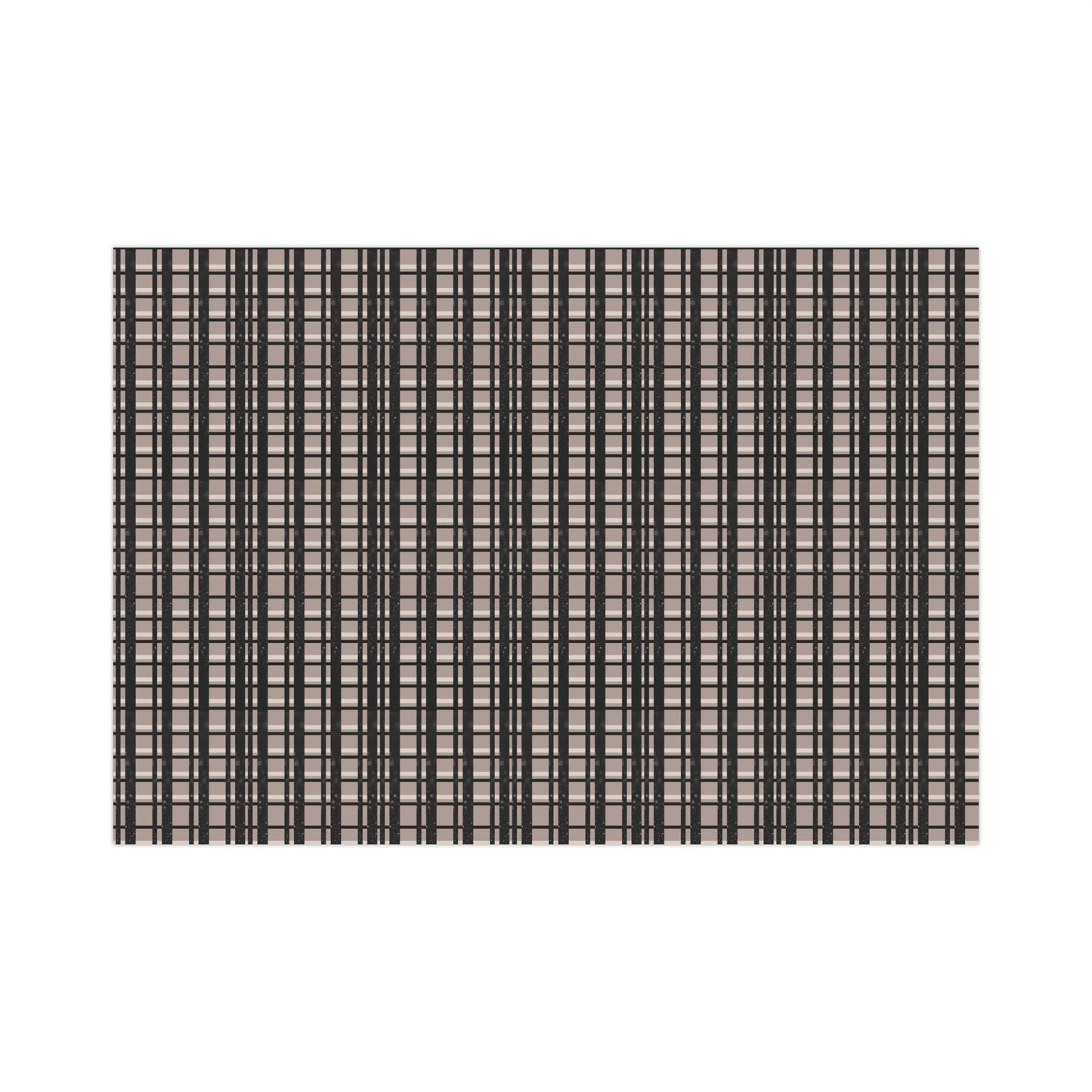 Modern Plaid Gift Wrapping Paper – Taupe, Black & Subtle Glitter Print