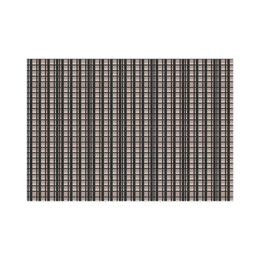 Modern Plaid Gift Wrapping Paper – Taupe, Black & Subtle Glitter Print