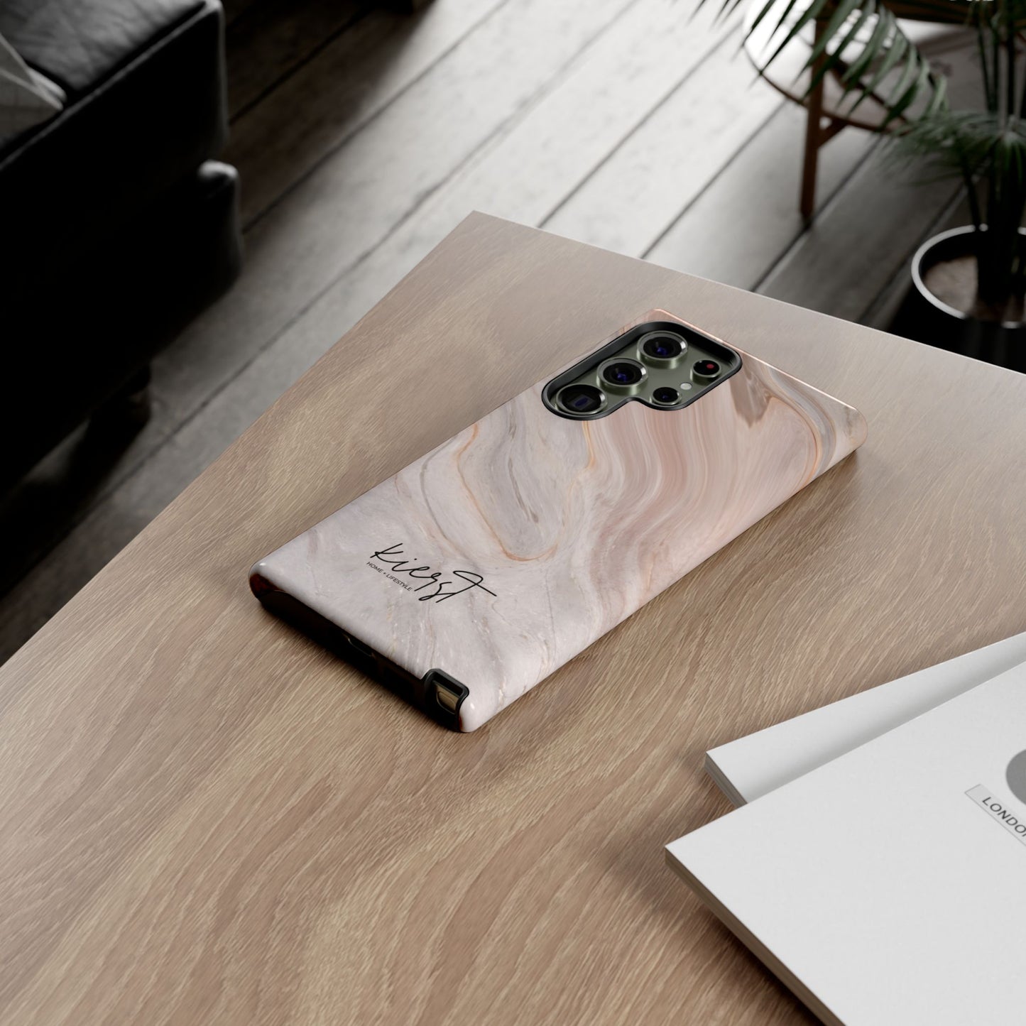Blush Swirl Marble Samsung Galaxy Phone Case | Subtle Design, Timeless Tone
