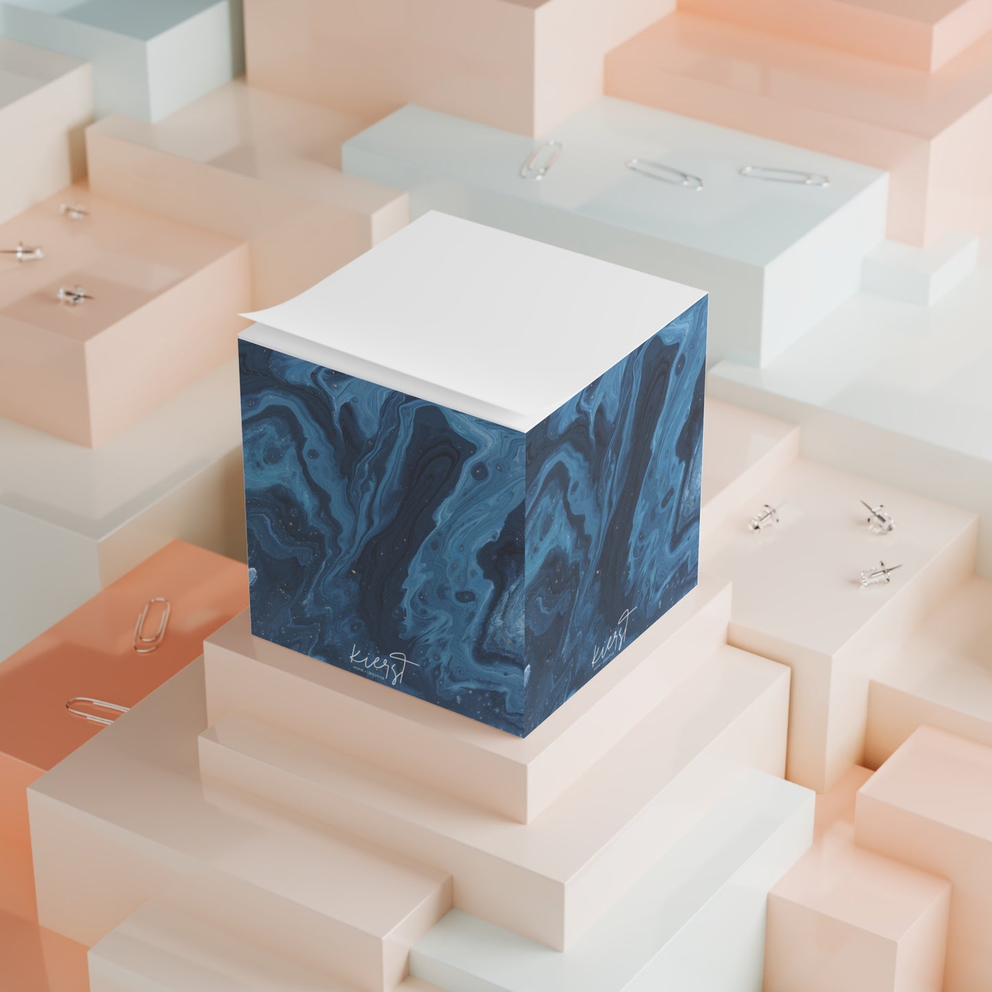 Blue Marble Sticky Note Cube | Bold Notes for Brilliant Ideas