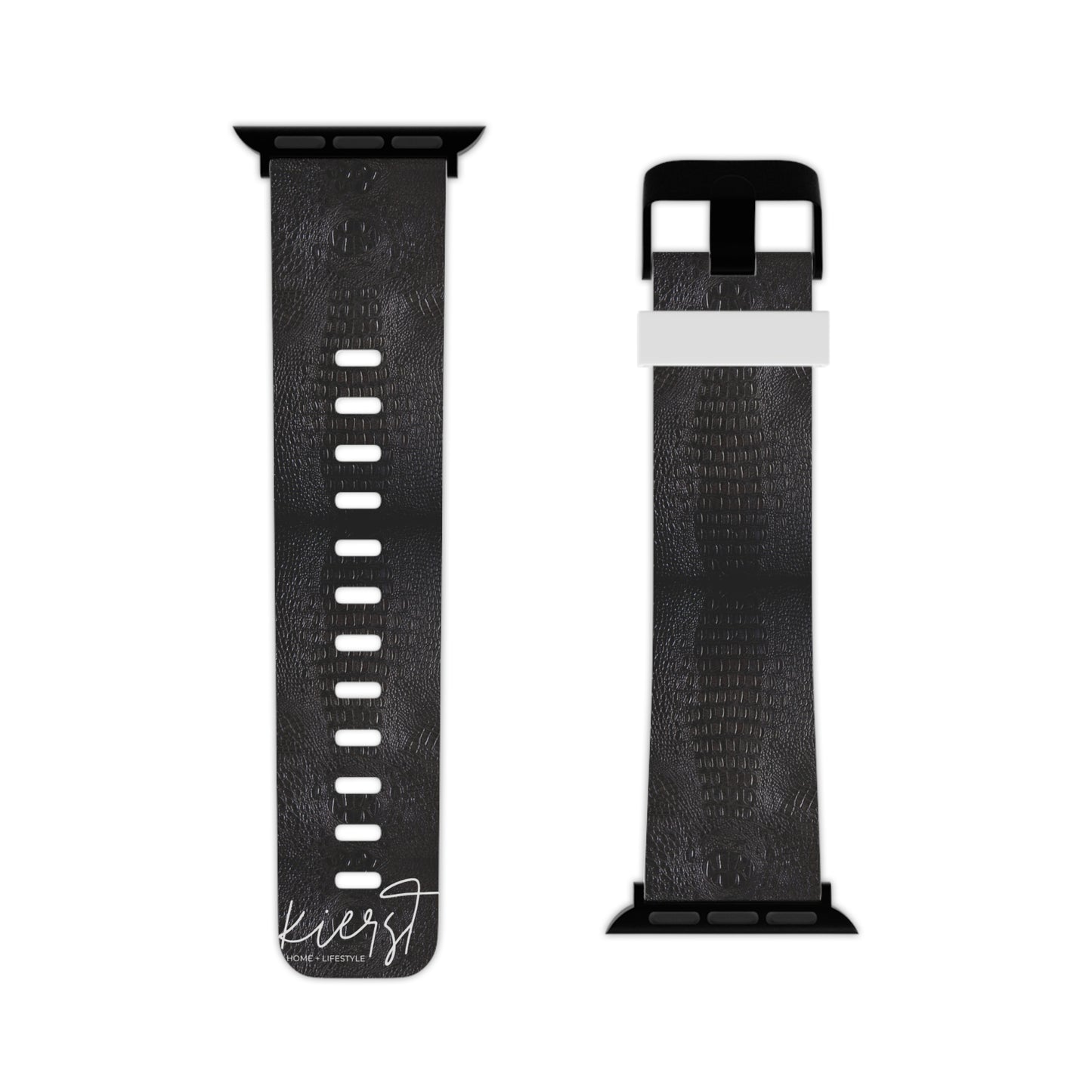 Black Crocodile Print Apple Watch Band – Classic, With a Bite