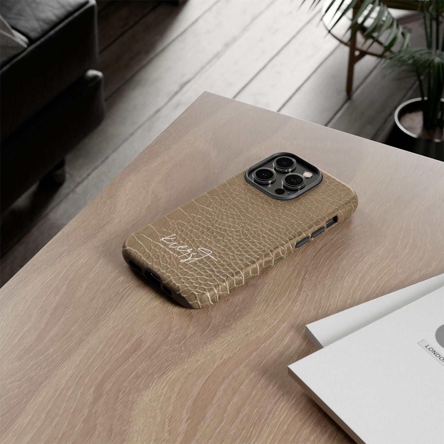 Tan Alligator Print iPhone Case | Elevated texture meets everyday ease