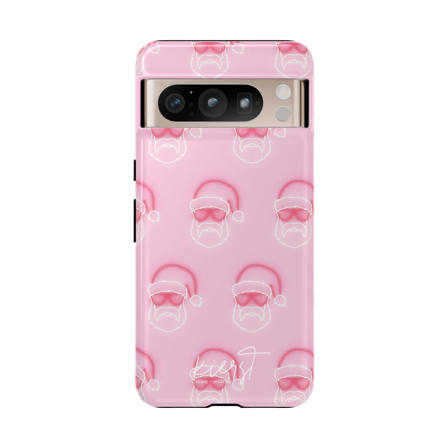 Holiday 25 Neon Sign Santa on Pink Google Pixel Phone Case
