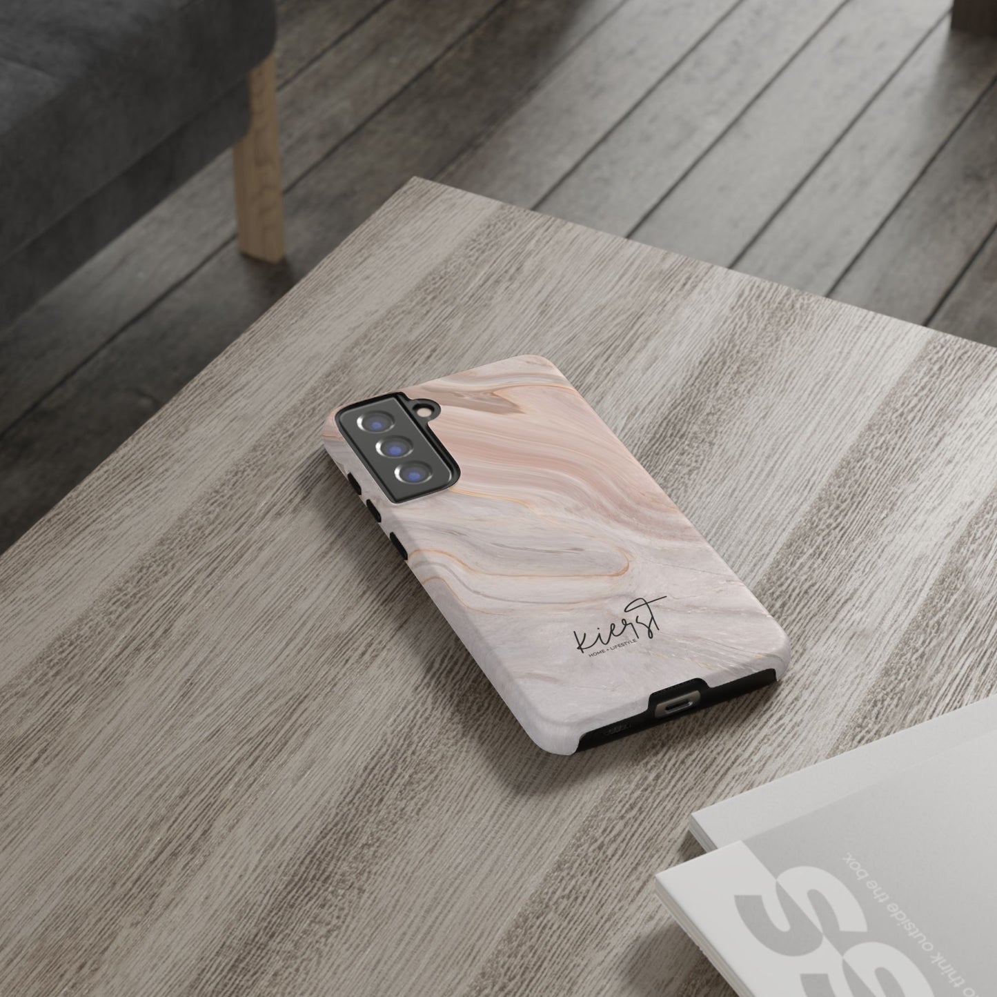 Blush Swirl Marble Samsung Galaxy Phone Case | Subtle Design, Timeless Tone