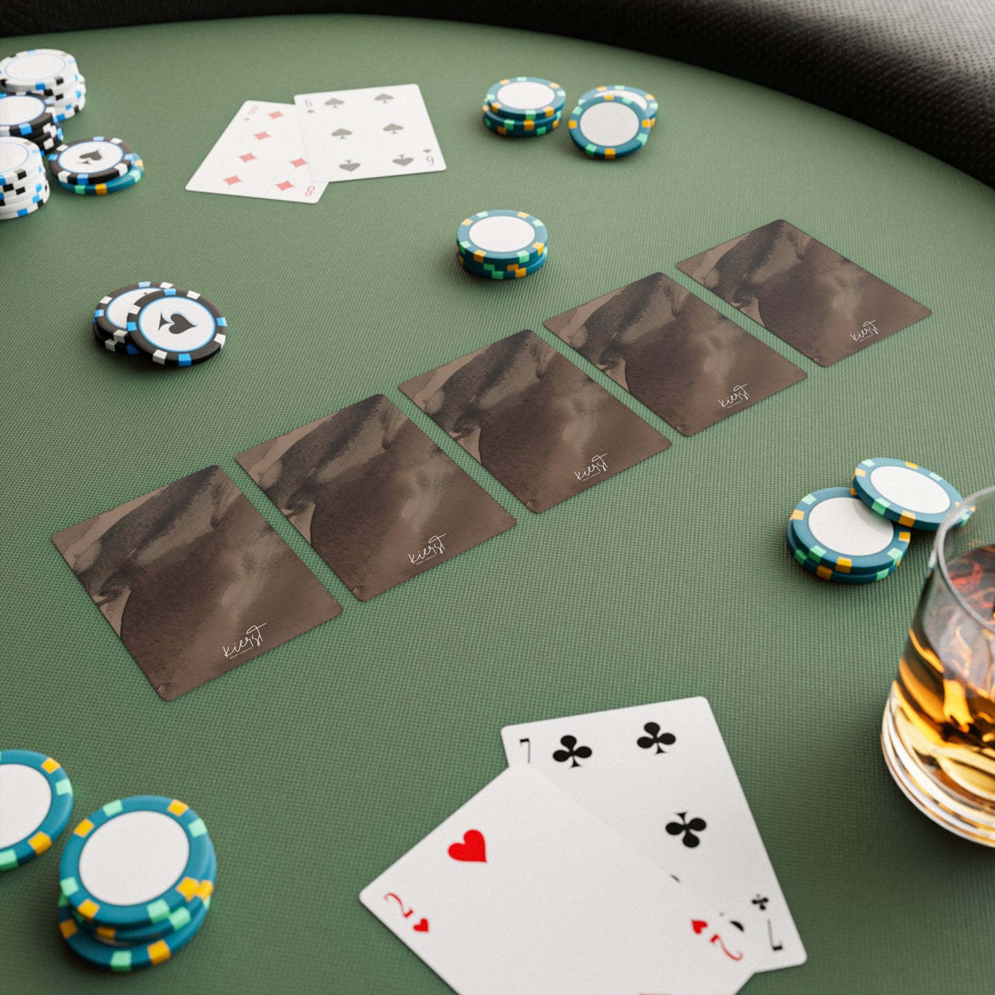 Brown Abstract Poker Playing Cards