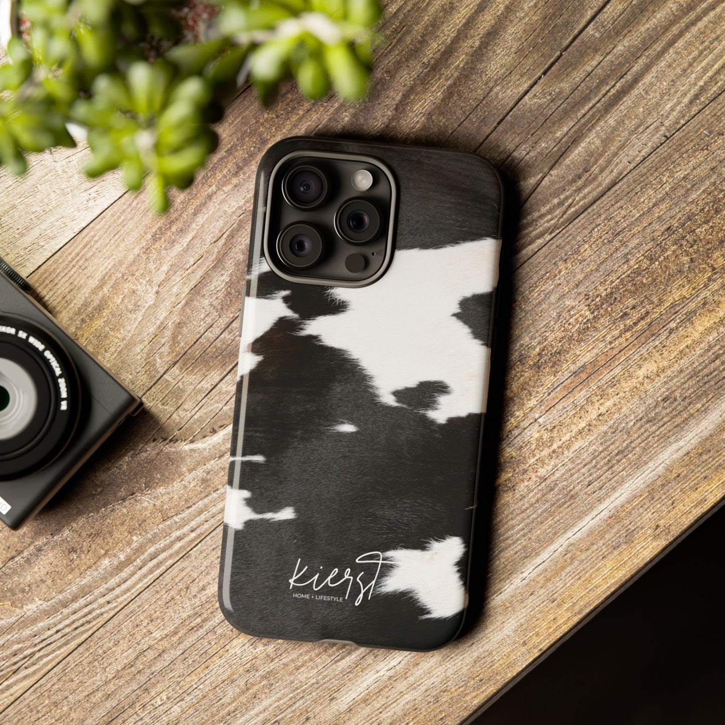 Black and White Cow Hide Print iPhone Case