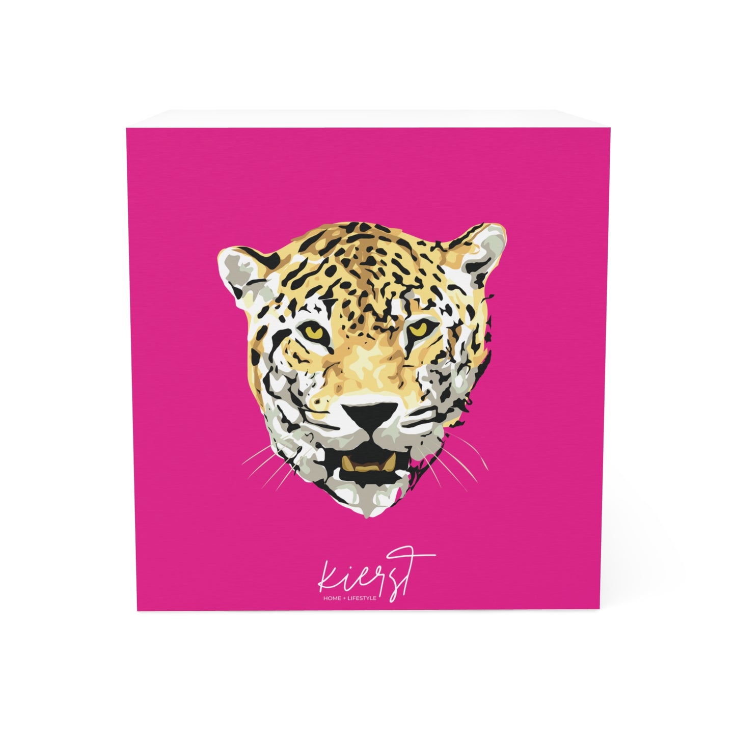 Leopard Head Sticky Note Cube | Signature Hot Pink – Limited Edition | Power Meets Pink