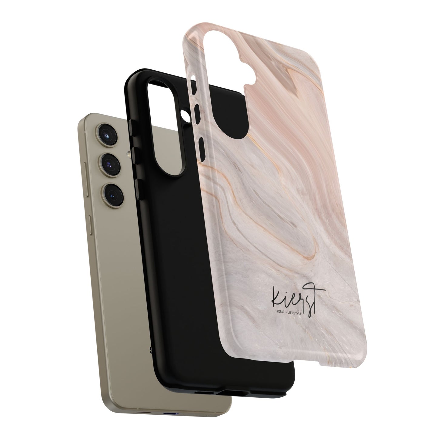 Blush Swirl Marble Samsung Galaxy Phone Case | Subtle Design, Timeless Tone