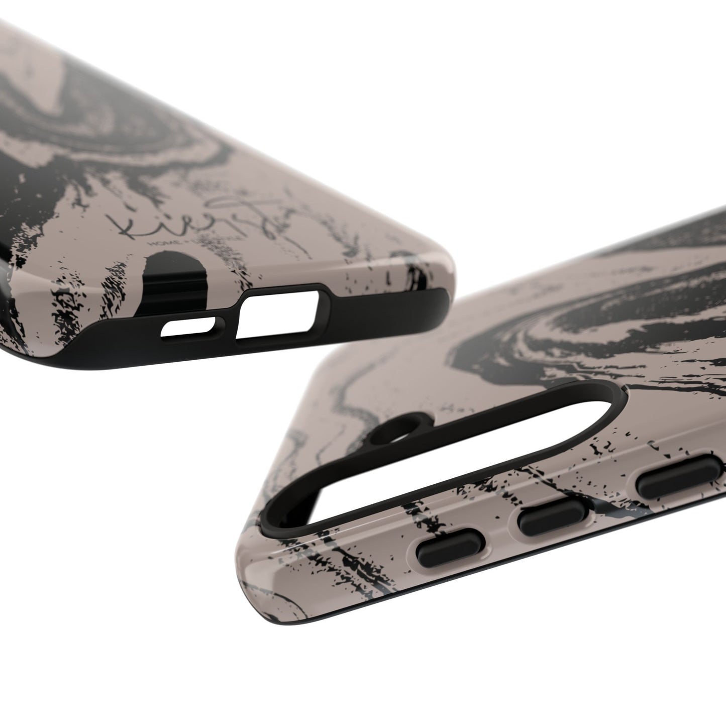 Taupe and Black Marble Samsung Galaxy Phone Case | Sleek, Durable Protection - Edgy, Modern Design