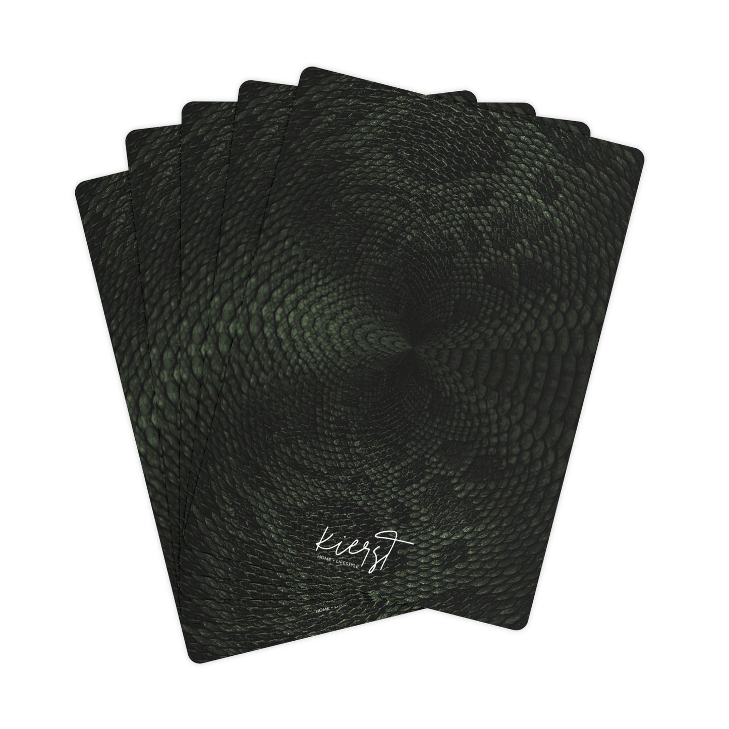 Deep Rich Green Snake Print Poker Playing Cards
