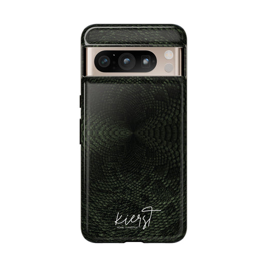 Deep Rich Green Snake Print Google Pixel Case | Bold. Luxe. Unapologetic.